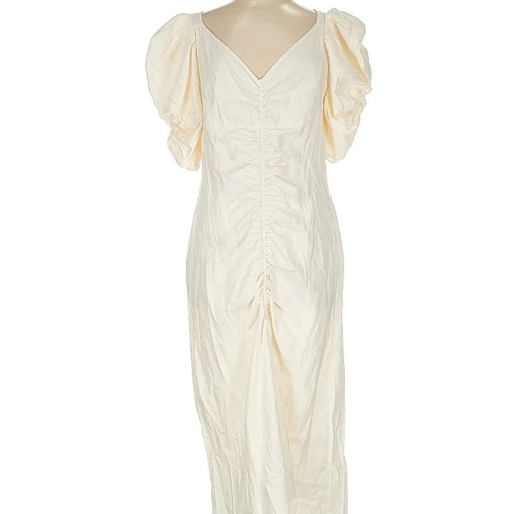 CULT GIA Elegant Cream Puff Sleeve Dress